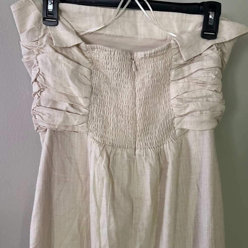 NWT SUGARLIPS Morro Bay Tube Top Ruched Linen Blend Midi Slip Dress Boho | Sz L - Picture 6 of 13